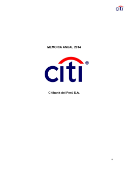 MEMORIA ANUAL 2014 Citibank del Perú S.A.