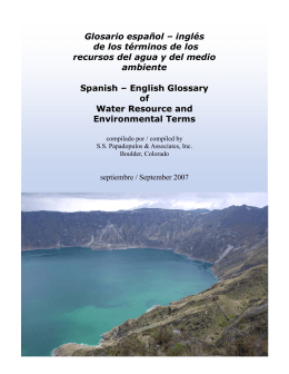 Glosario español – inglés de los términos de los recursos del agua y