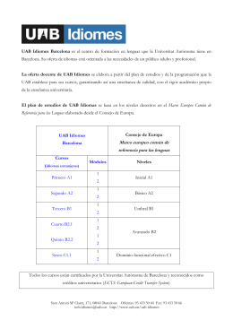 Cursos ofrecidos en UAB Idiomes Barcelona (pdf: 0,14 MB)