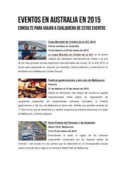 Eventos en Australia en 2015 y 2016