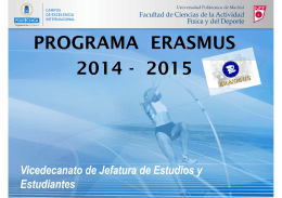 programa erasmus 2014 - 2015 - Universidad Politécnica de Madrid