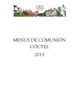 MENÚS DE COMUNIÓN CÓCTEL 2015