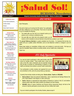 Vol. 2 Issue 7 - Hispanic Community Health Study / Study of Latinos