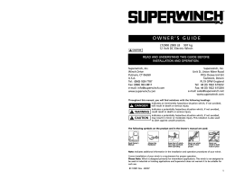 Superwinch 1220210 Trailer Accessories Installation Instructions
