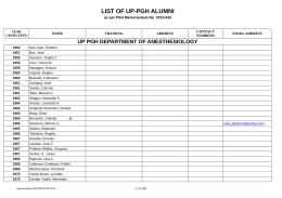 LIST OF UP-PGH ALUMNI - Philippine General Hospital