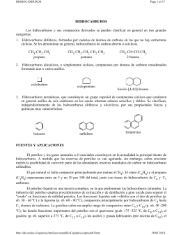HIDROCARBUROS Los hidrocarburos y sus compuestos derivados