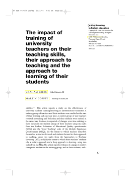 The impact of training of university teachers on their teaching skills