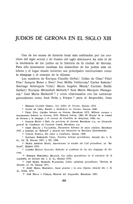 JUDIOS DE GERONA EN EL SIGLO XIII