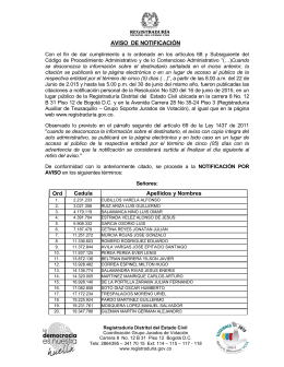 Aviso Web Congreso 2014 - Registraduría Nacional del Estado Civil