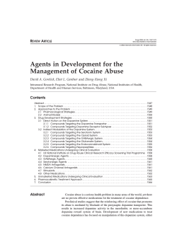 Agents in Development for the Management of Cocaine Abuse