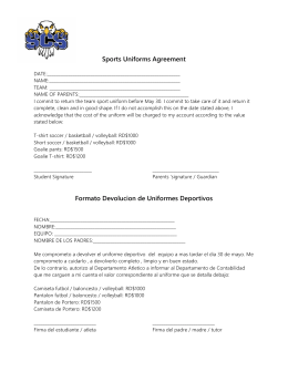 Sports Uniforms Agreement Formato Devolucion de Uniformes