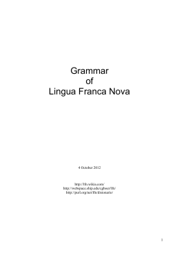Grammar of Lingua Franca Nova