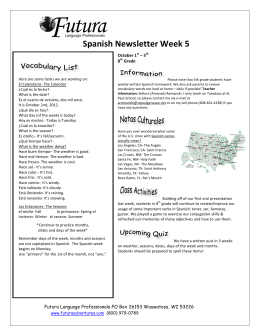 Spanish Newsletter Week 5