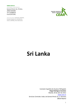 SRI LANKA. 2012. Informe general