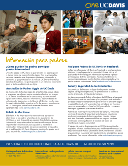 Información para padres - UCDavis Undergraduate Admissions