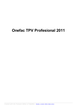 Onefac TPV Profesional 2011