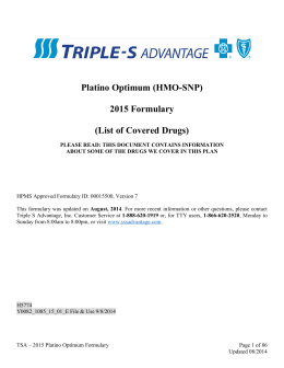 Platino Optimum (HMO-SNP) 2015 Formulary - Triple