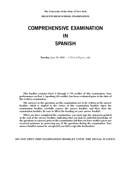 COMPREHENSIVE EXAMINATION IN SPANISH