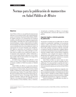 Normas para la publicación de manuscritos en Salud Pública de