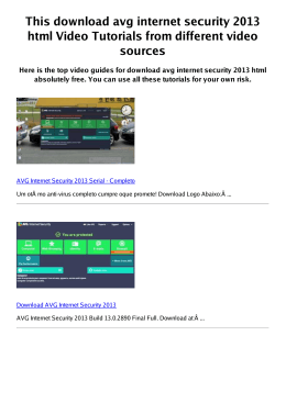 #Z avg internet security 2013 html PDF video