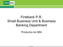 Firstbank P.R. Small Business Unit & Business Banking Department