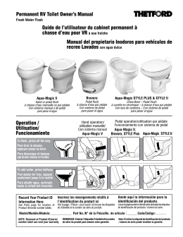 Permanent RV Toilet Owner`s Manual Guide de l`utilisateur du
