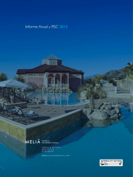Informe Anual y RSC 2013 - Meliá Hotels International