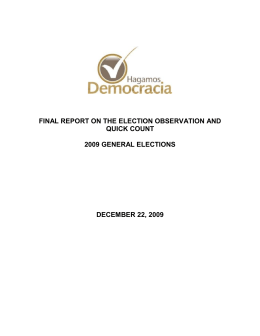 final report on the election observation and quick count 2009