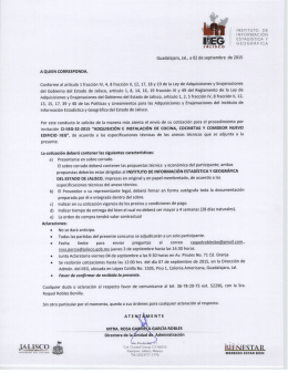 Invitación adquisición instalación de cocina, 03/09/2015, IIEG