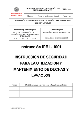 IPRL-1001 Instrucción de seguridad para la utilización y