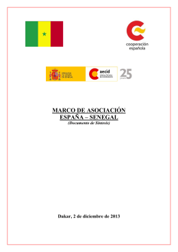 Marco de Asociación País España-Senegal 2014-2017