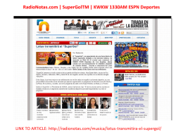 RadioNotas.com | SuperGolTM | KWKW 1330AM ESPN Deportes