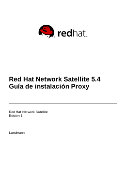 Red Hat Network Satellite 5.4 Guía de instalación Proxy