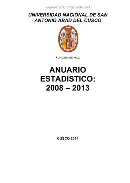 anuario estadistico: 2008 – 2013 - Universidad Nacional de San