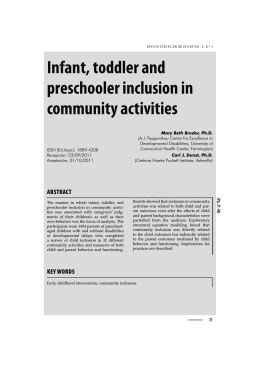 Infant, toddler and preschooler inclusion in community activities