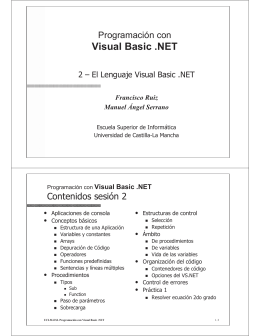 Visual Basic .NET - Universidad de Castilla