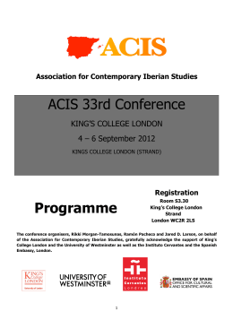 ACIS 33rd Conference Programme - Association for Contemporary