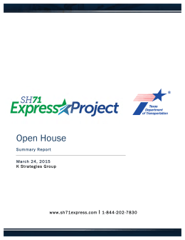 Open House - SH71 Express Project