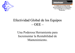 Efectividad Global de los Equipos – OEE –