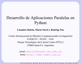 Desarrollo de Aplicaciones Paralelas en Python