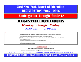 West New York Board of Education REGISTRATION 2015