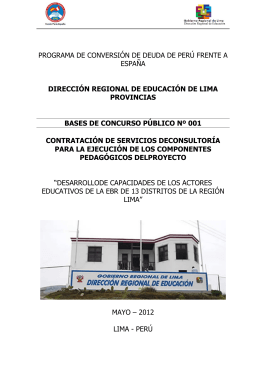 Peru.Bases componente pedagogico DRE LIMA