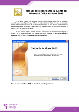 Manual para configurar la cuenta en Microsoft Office Outlook 2003