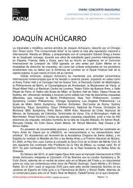 Biografía Joaquín Achúcarro - Centro Nacional de Difusión Musical