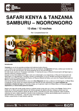 SAFARI KENYA & TANZANIA SAMBURU – NGORONGORO 13 días