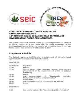 first joint spanish-italian meeting on cannabinoid research 13ª