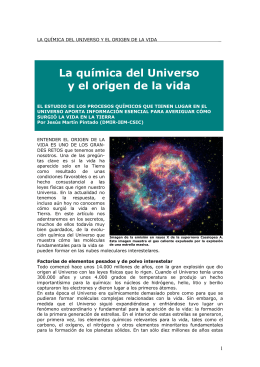 La química del Universo y el origen de la vida