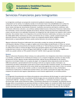 Servicios Financieros para Inmigrantes