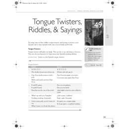 Tongue Twisters, Riddles, & Sayings 49