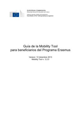 Guía de la Mobility Tool para beneficiarios del Programa